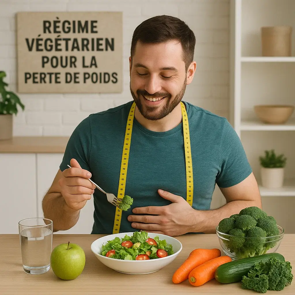 Homme concentré en train de préparer un repas sain dans le cadre de son régime pour perdre 10 kilos en 15 jours.