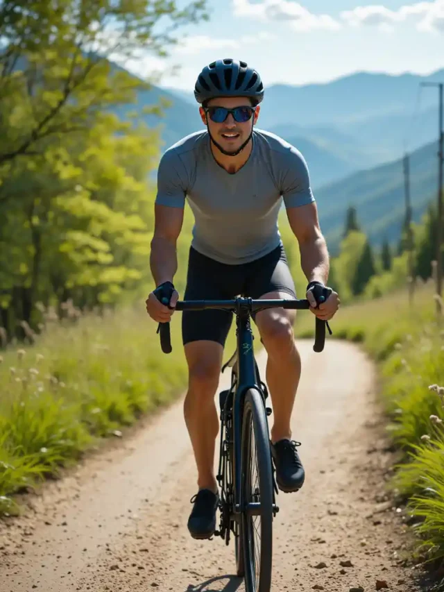 Un homme pratiquant un exercice de vélo en extérieur, adoptant une approche de La Vie Saine avec une activité physique régulière